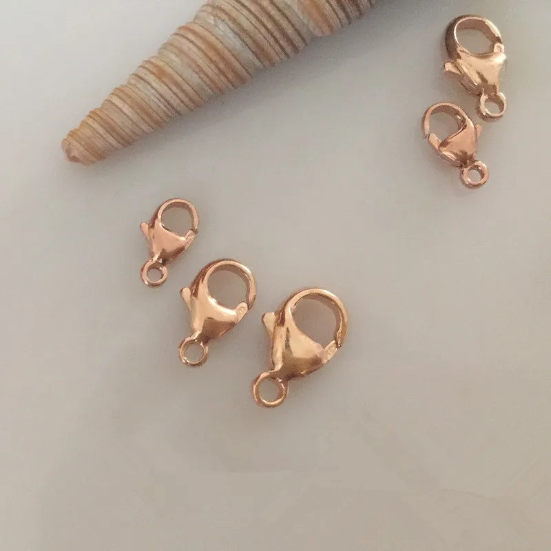 Premium 14K Rose Gold Filled Clasp 14K GF Brass Round Lobster Clasp for Necklace Jewelry Making
