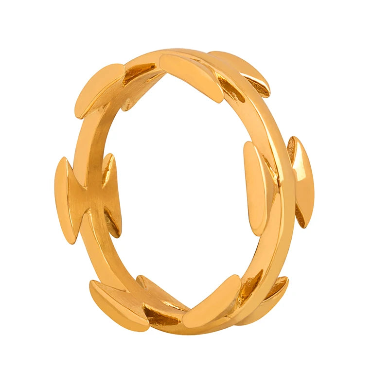 Finger Vintage Ring Hot Selling New Arrival Anniversary Ring 18k Gold Plated Stainless Steel Wholesale Jewelry Supplier