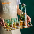Hand Made Borosilicate Glass Drinking Water Jug 1100ml Colored Cold Water Glass Pitcher Set With Lid