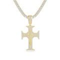 S925 Silver Moissanite Cross Pendant Necklace Unisex Italian Brushed Craft Luxury Hip Hop Fashion Jewelry