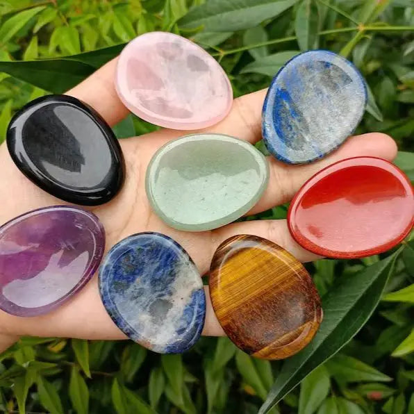 35*45*7mm Water Drop Thumb Stone Egg Shape Tear Drop Stress Relief Palm Worry Stone Natural Chakra Stone Jade Message