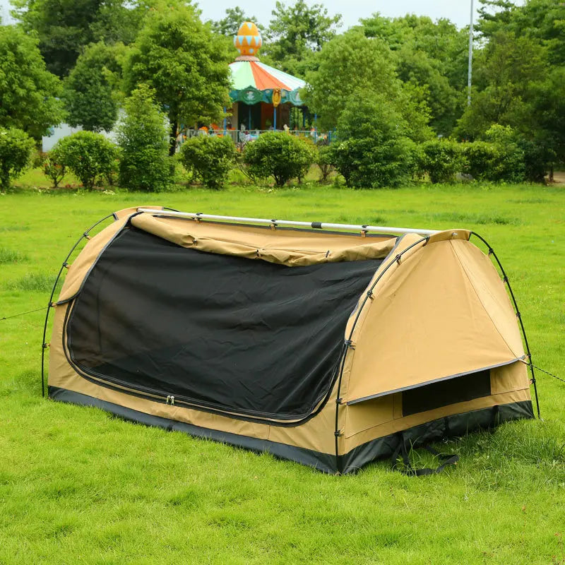Single Portable Swag Tent on Sale Waterproof Ripstop Canvas Fabric for Outdoor Camping and Hiking