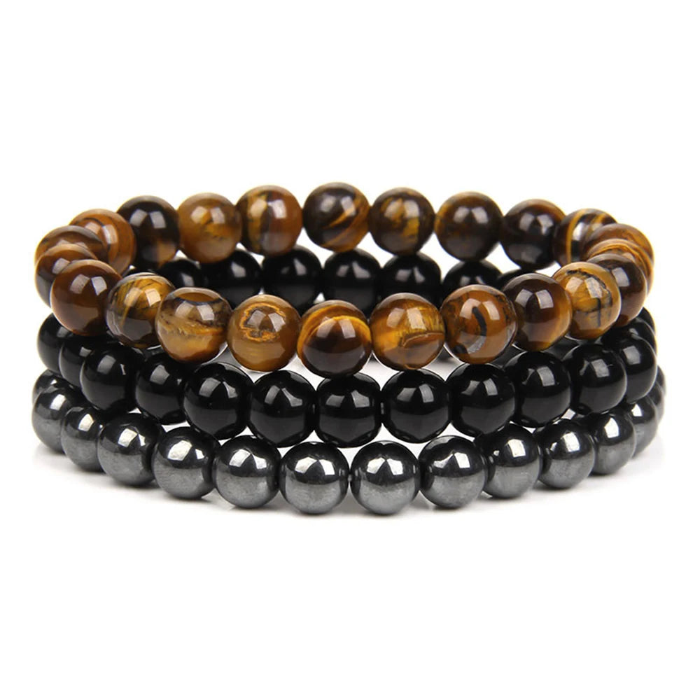 Fashion Wholesale Natural Birthstone String Stone Bead Bracelet Set