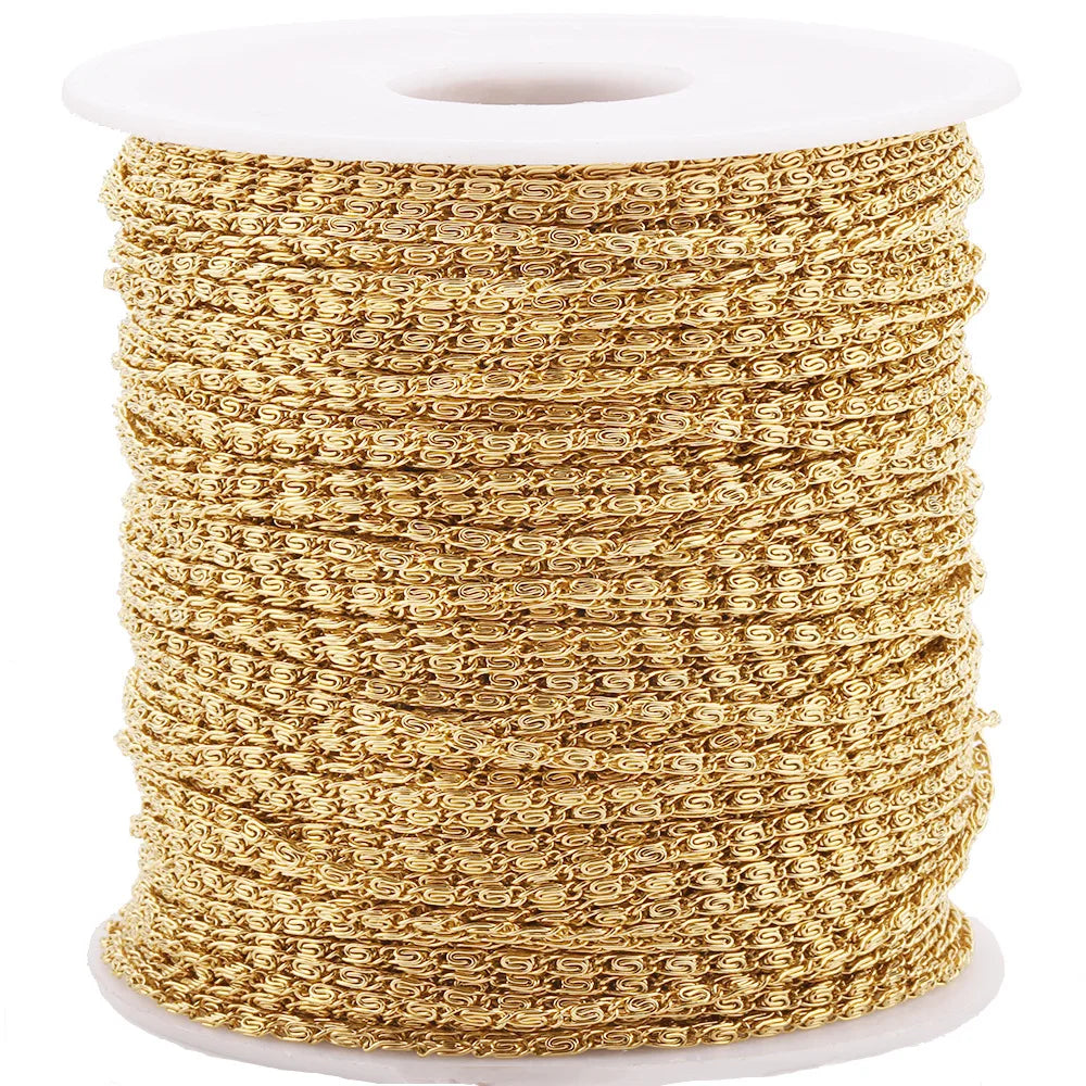 Fashion No Tarnish Stainless Steel Vacuum Plated DIY Winding Net Patterned Dense Chain
