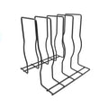 Modern Standing Type Kitchen Rack Power Coated Black Metal Pot Lid Organizer Holder Cutting Board Plate for Bakeware Storage