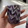 Natural Healing Gemstone Crystal Cup Hand Carved Crystal Crafts Dream Chevon Amethyst  Cup Mug for Gift
