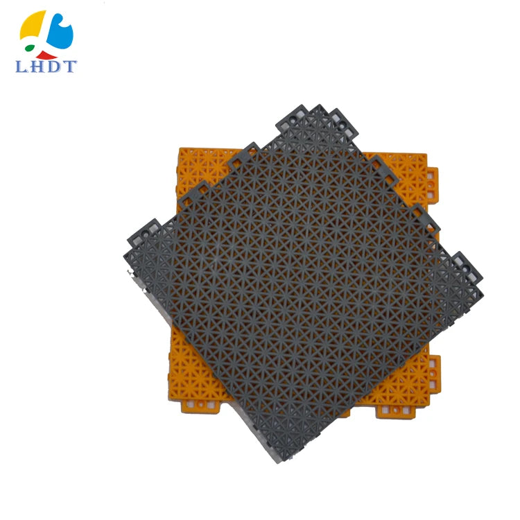 Interlock Linghan Basketball Court Outside  Tiles Rubber Basement Flooring Plastic Event Flooring