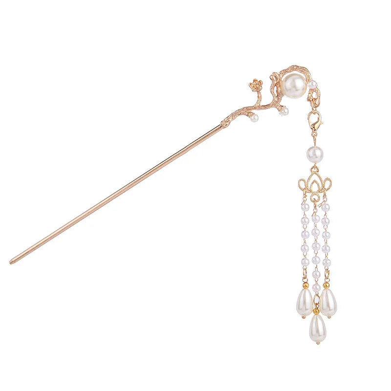 AA00301 Chinese Retro Hair Ornaments Tassel Hairpin Ancient Style Headdress Handmade Hair Sticks Hairpin