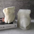 J1125 DIY Household Decoration Craft Artist Humanoid Plaster Mould 3D Half Face David Head Silicone Candle Mold