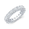7 Carats Cushion Cut Lab Grown Diamonds 18K White Gold Eternity Wedding Band for Engagement Anniversary Push Gift