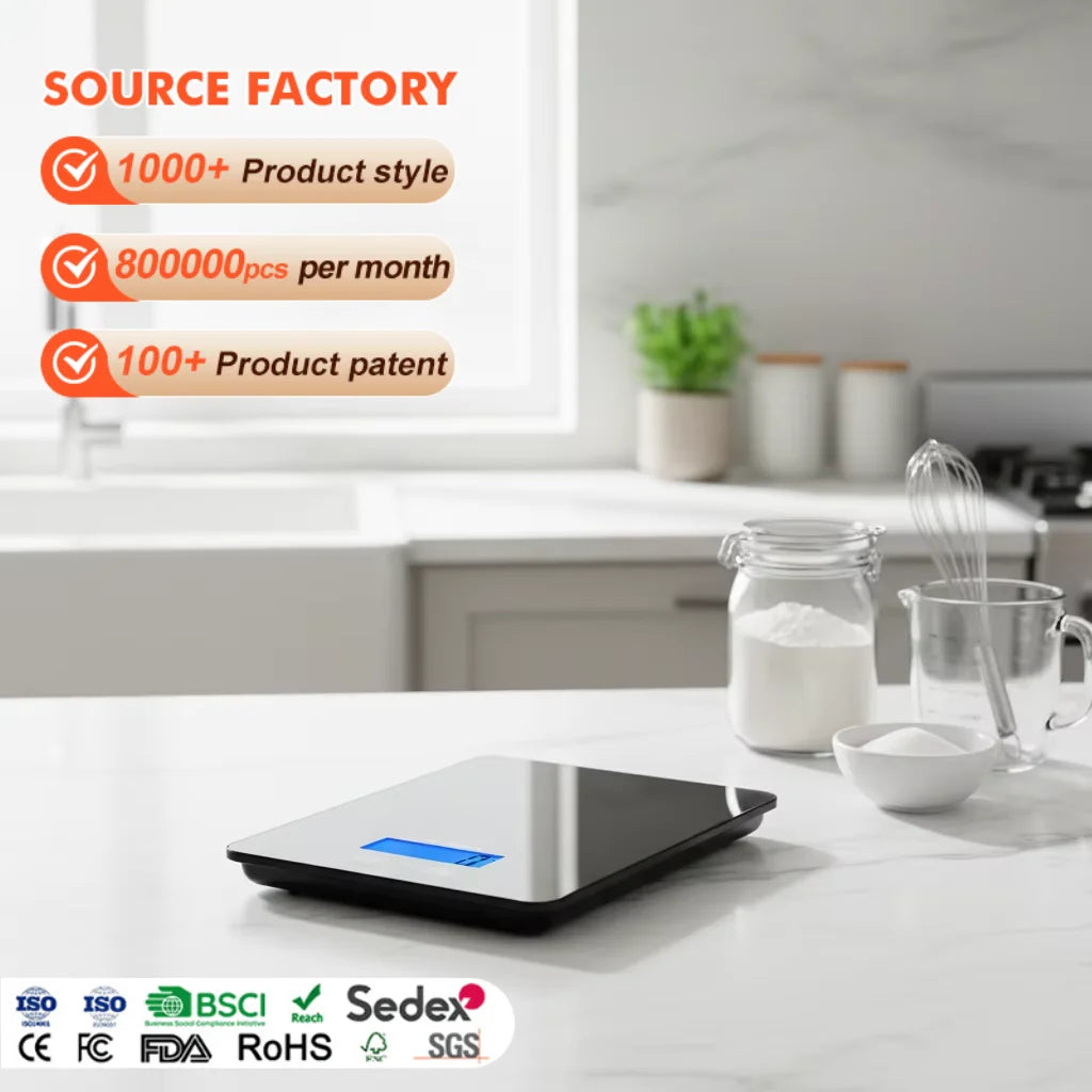Top Quality USB Tempered Glass 15000g Pronto LCD Digital Display Multifunction Kitchen Scales