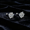 Wholesale 2Ct Moissanite Screw Standard Earrings S925 Sterling Silver VVS D Color Six Prong Stud Earrings for Men and Women