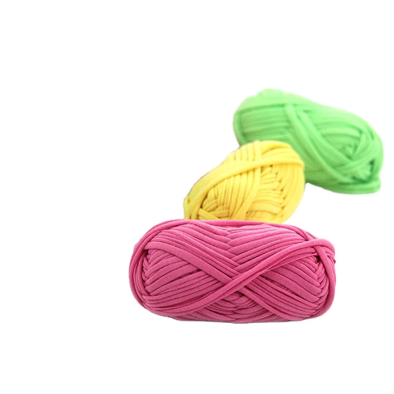 Novice Crochet Fancy Yarn Manufacturer Tops Selling New 100gr Skeins Hand Knitting Fashion Cloth T-shirt Yarn Wholesale