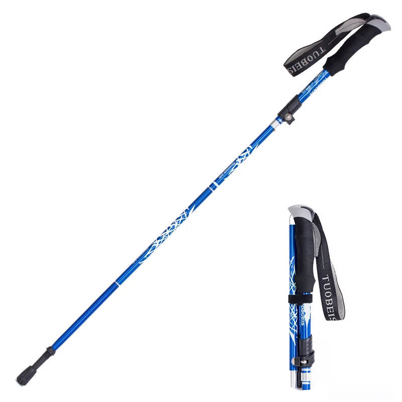 Hot Selling Ultra-light Adjustable Telescopic Aluminum Alloy Hiking Walking Adjustable Trekking Pole Climbing Stick