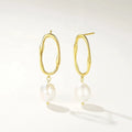 Nagosa Fashion Women Jewellery 18k Gold Vermeil 925 Sterling Silver Shell Pearl Stud Earrings
