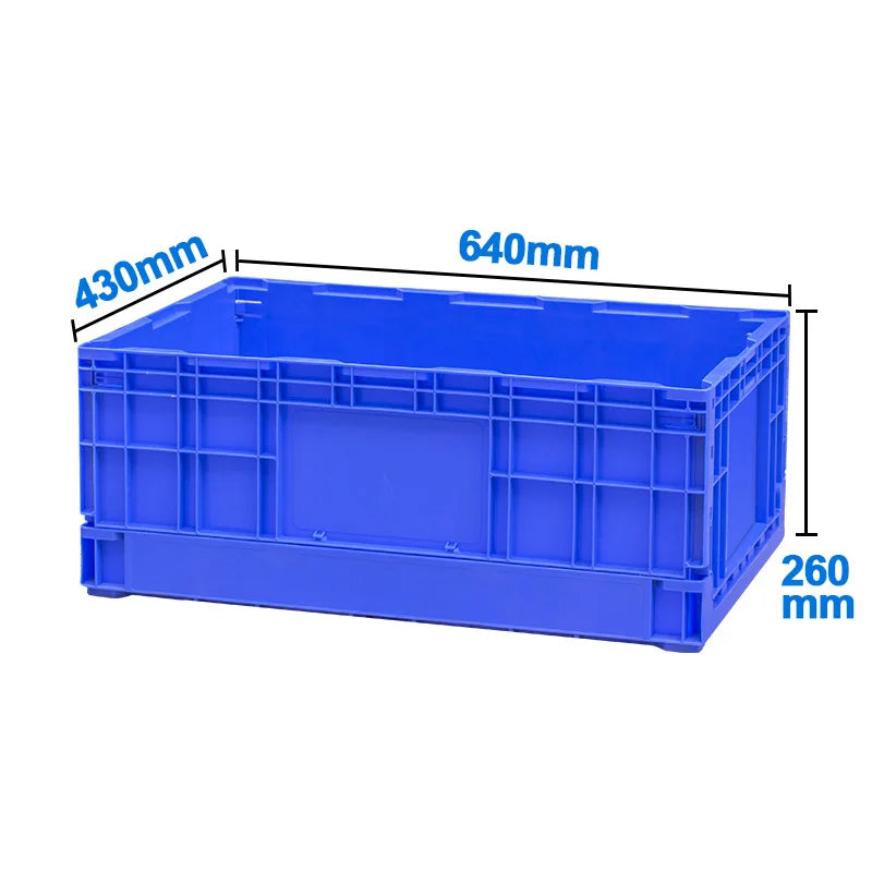 LEADLOONG Folding Plastic Crates 640*430*260MM Vegetables Folding Plastic Crates Collapsible Container Foldable Storage Box