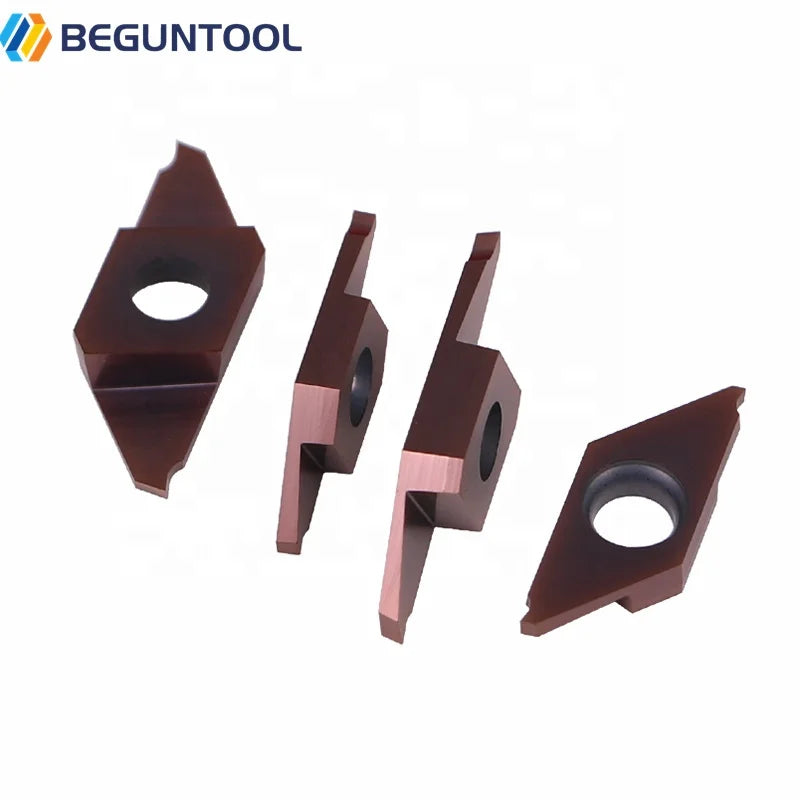 BEGUN Tungsten Carbide Insert OEM TKF12R 050-15-00 / TKF12L 200-15-08 PVD/CVD Coated HRC92 Rhombus Shape Stainless Steel Turning
