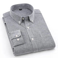 Oxford Mens Long-sleeved Shirts Casual White Red Blue Gray Green Navy Business Shirt Men Long Sleeve Slim Button up Shirt