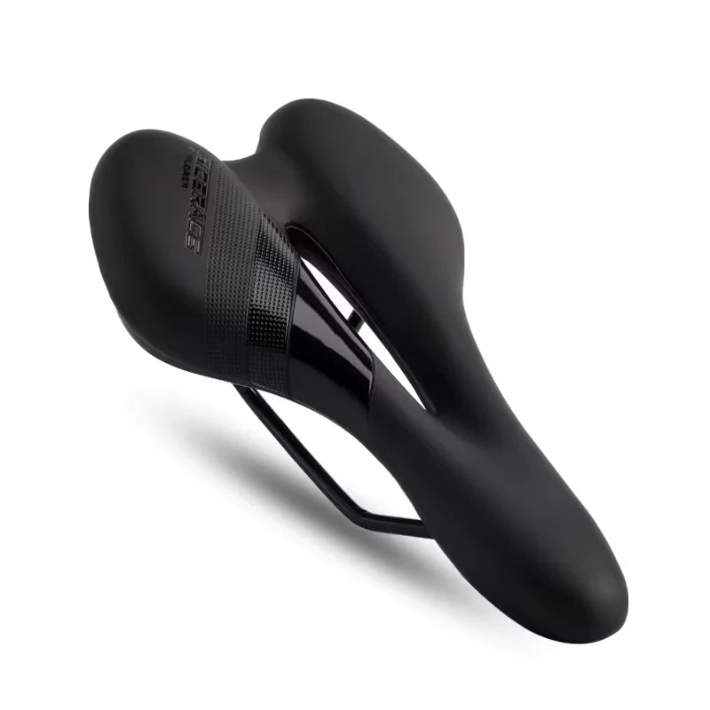RIDERACE Bike Hollow Saddle Durable PU Leather Road Bike Seat Mat Durable Soft Shockproof Sponge Cushion Outdoor Cycling Parts