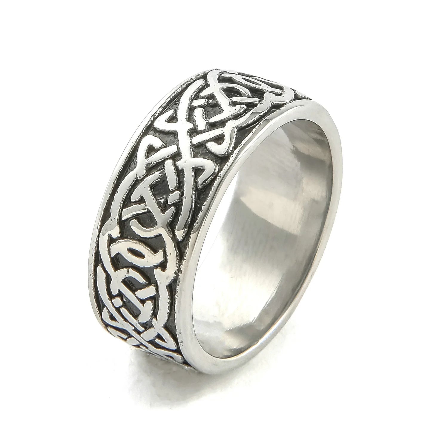 Wholesale European and American Personality Retro Punk Totem Rings Nordic Viking Mens Celtic Knot Stainless Steel Rings