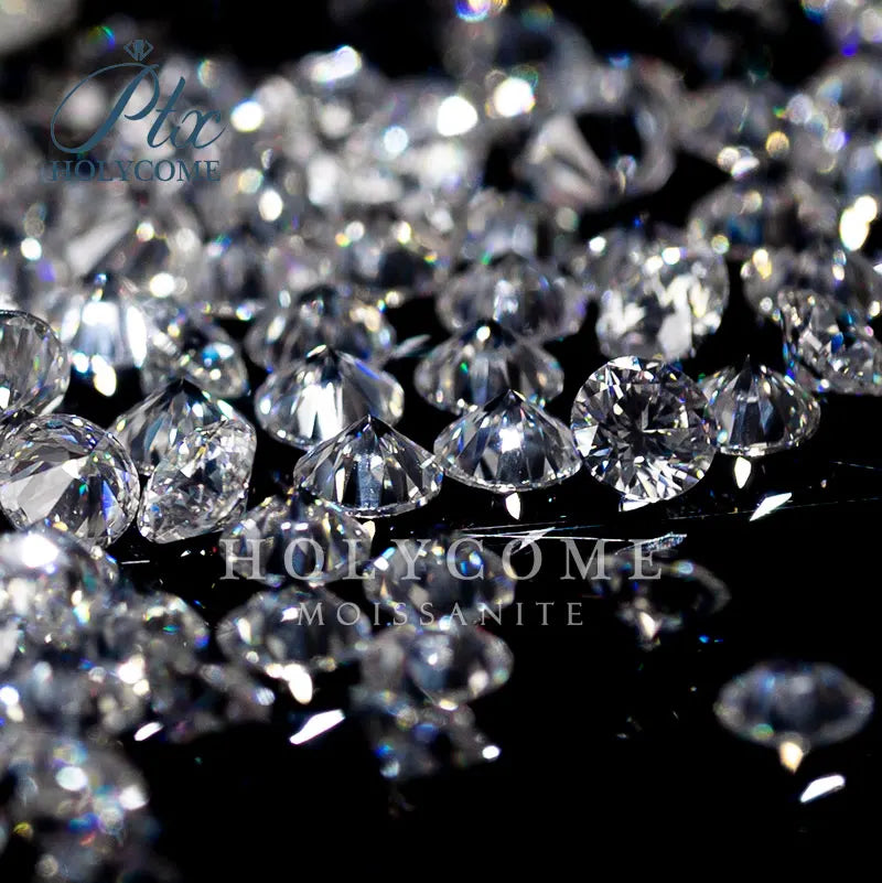 Holycome Loose Gmestones Factory Price Past Diamond Tester Moissanite 0.7-2.9mm DEF/VVS Clarity Round Cut Melee Moissanite