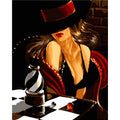 Oil Painting Paint by Numbers Women DIY Oil Painting by Number Kits Canvas Wall Artcrafts Gifts Set Frameless Adults Beginners