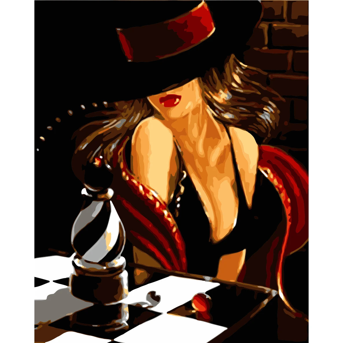 Oil Painting Paint by Numbers Women DIY Oil Painting by Number Kits Canvas Wall Artcrafts Gifts Set Frameless Adults Beginners