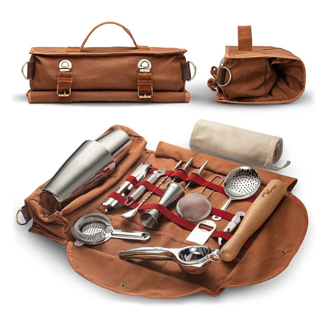 Heavy Duty Bartender Kit Custom Tool Set Rolling Tote Storage bar Tools Shaker for Carpenter Kit Multi Roll Pouch Toughbuilt