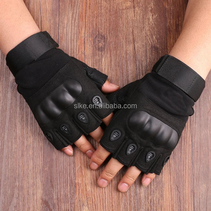 SLKE Black Brown Green Motor Riding Gloves Fitness Exercise Mountaineering Outdoor Wear-resistant Half Finger Tactical