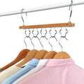 Wholesale 5-Layer Wooden Hanger Non-Slip & Space-Saving Multi-Functional Foldable Design for Wardrobe Clothes Direct Factory