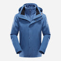 High-End Outdoor 3-in-1 Warm Group Jacket Solid Woven Cold-Proof Detachable Fleece Inner Layer Two-Piece Set Winter Zipper
