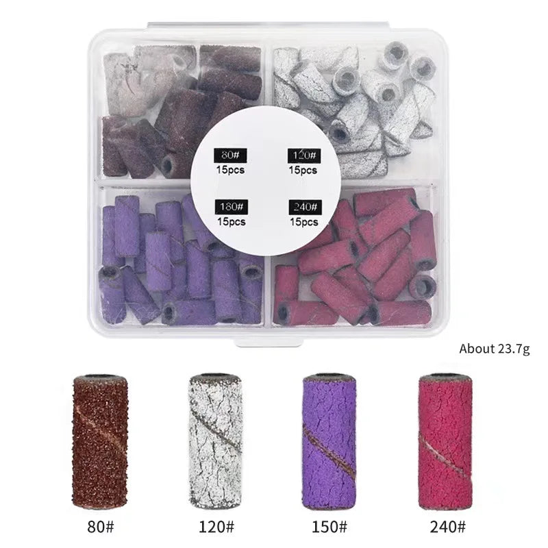 New 50 Pcs/box Sanding Band 3.1mm Diameter 80 120 150 180 240 Manicure Pedicure Small Nail Sanding Bands