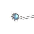 VIANRLA 925 Sterling Silver Moonstone Rhodium Plated Necklace Minimalism Style for Women