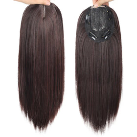14/18/22inch Wig Piece Female Straight Hair on Top Head High Temperature Fiber Cover White Hair