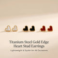 Women's Unique Simple Fashionable Light Luxury Versatile High-End Stainless Steel Design Heart Five-Flower Inlaid Shell Earrings MegaBDM
