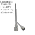 S2 Magnetic Allen Hex Socket H5 6 7 8 9 10 11 12 13 14 15 16 17 18 19mm Nut Screwdriver Bits 1/4 Shank 42 65 100 150 250 300mm