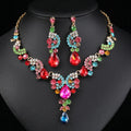 Exquisite Necklace Earrings Three-piece Set Full of Diamond High-grade Bride Retro Fashion Jewelry Set Manufacturers