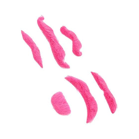 Joyful Funny Fake Beard Light Soft Lint Skin Friendly Pink Self Adhesive Fake Mustache Set Children's Holiday Dress up Prop