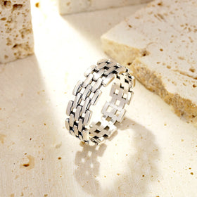 Wholesale High Quality Rope Twist Casual Man Jewelry Gift Plain Silver Classy Finger Thumb Hand Ring for Men