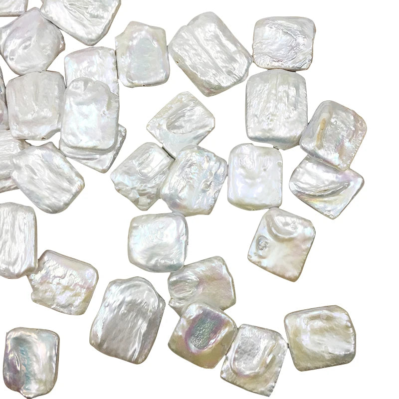 Freshwater Baroque Shape Rectangle Loose Pearl Big Size 18-25 MM in Nature Colors with Full Hole Drilled