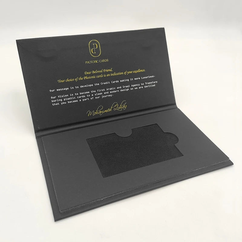Custom Logo One Card Slot Metal Business NFC Card Contactless Payment Credit Card Gift Package Paper Boxes