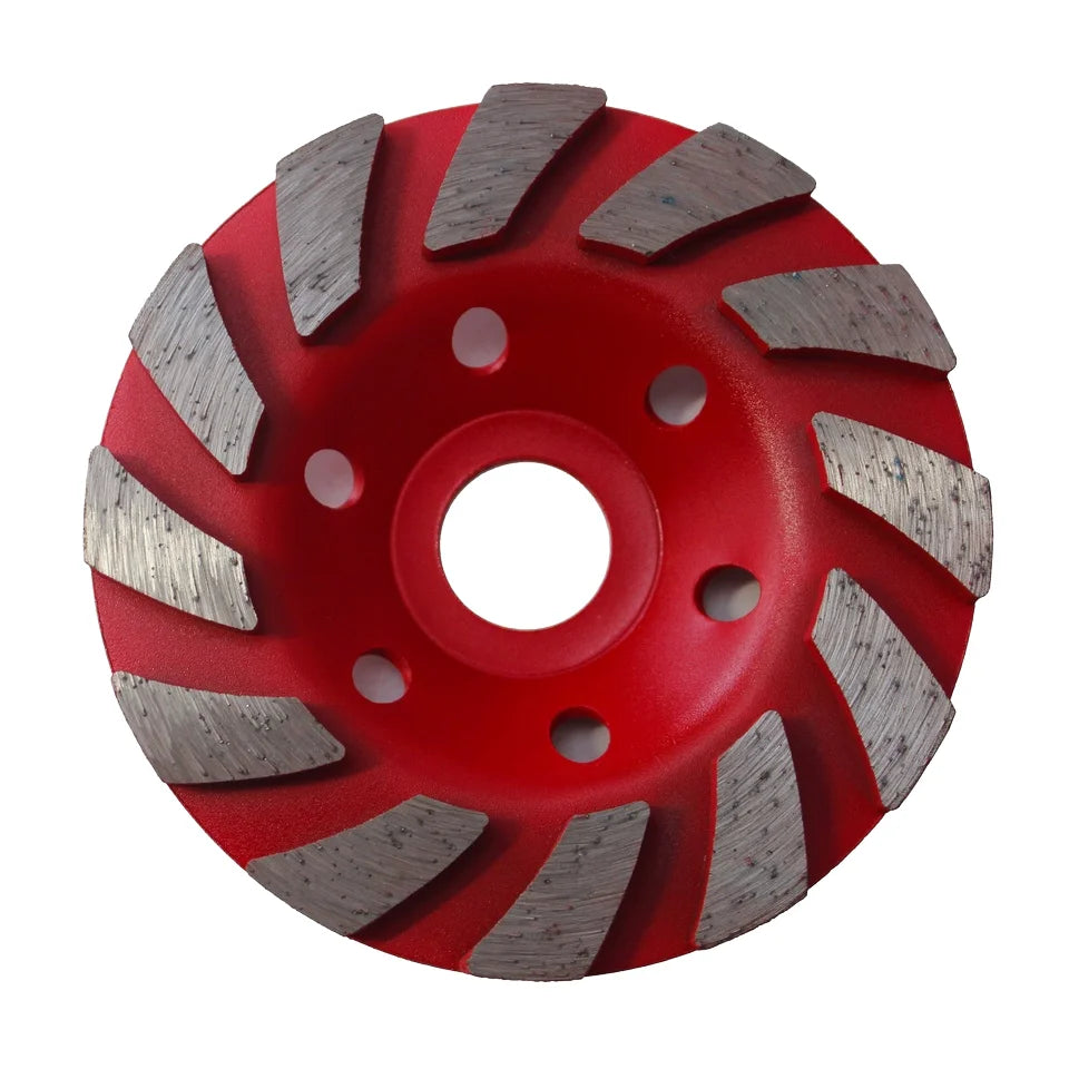 4 Inch 100mm Durable High Hardness Diamond Turbine Cup Abrasive Disc 40#~120# Grit 6.0mm Thickness OEM for Surface Grinding