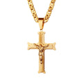 Mens Christian Jewelry 316l Stainless Steel Crucifix Necklace Jesus Cross Necklace