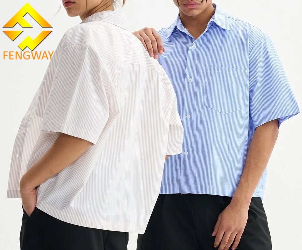 Custom Logo Wholesale Men's Solid Turn-down Collar Casual Plus Size Short Sleeve Summer Anti-Pilling Polyester Single Shirt