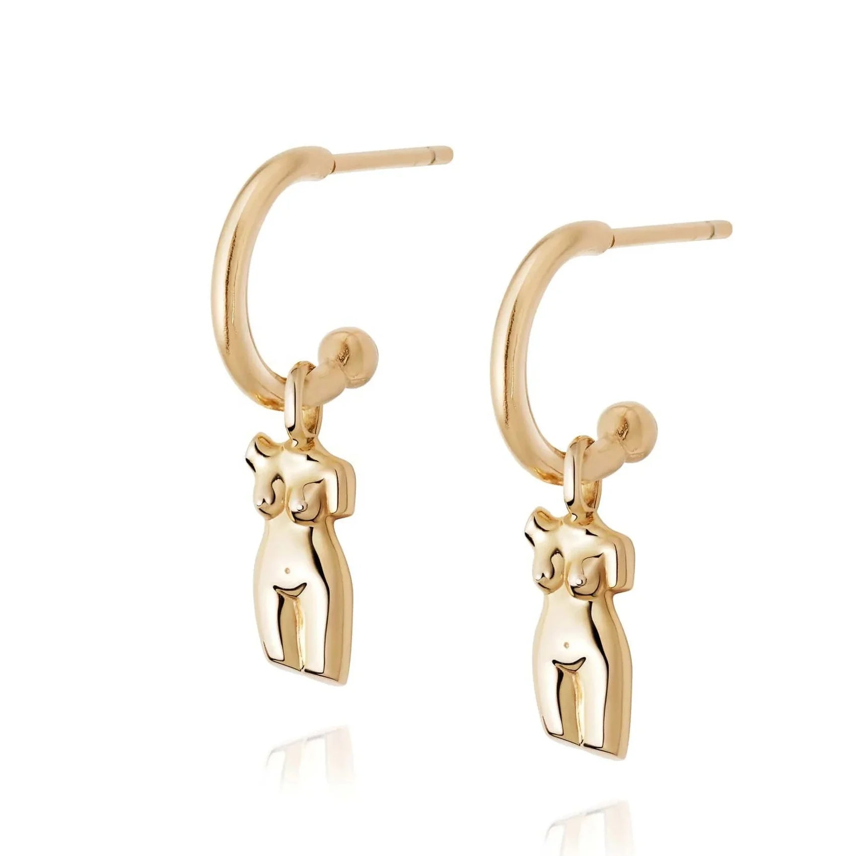 LOZRUNVE 925 Silver Minimalist Jewelry Plain Silver Inspired Body Figure Drop Hoop Earring