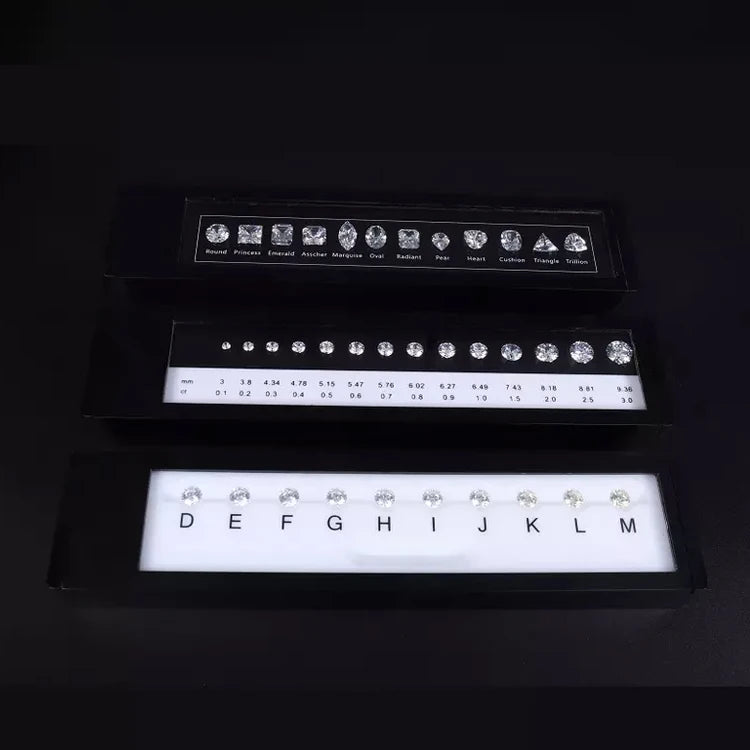 Wholesale CZ 4CS Standard Diamond Shapes Carat Size Clarity Color Grading Set Master Stone