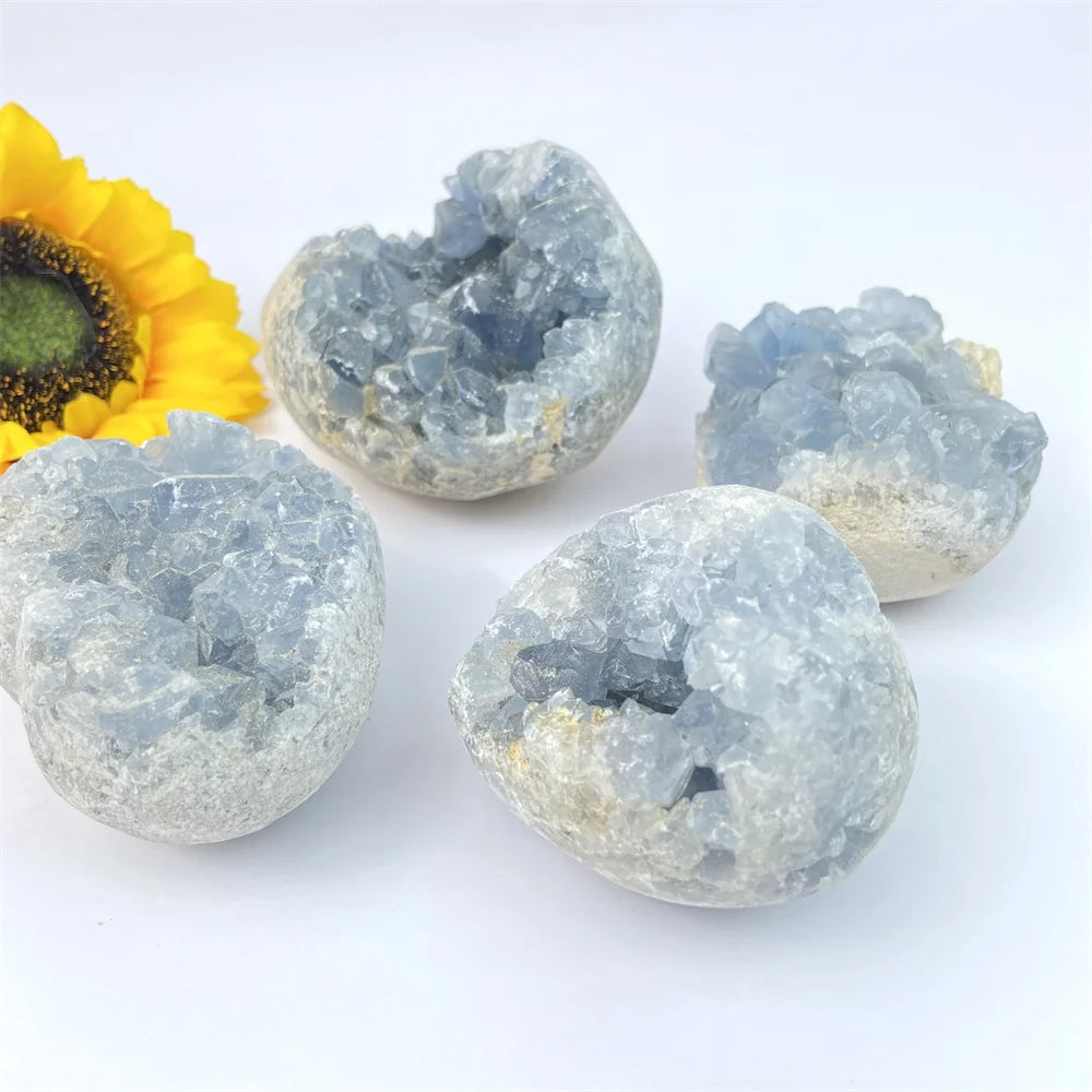 Wholesale Natural Gemstone Blue Blue Celestine Crystal Druzy  Blue Celestine Crystal Druzy