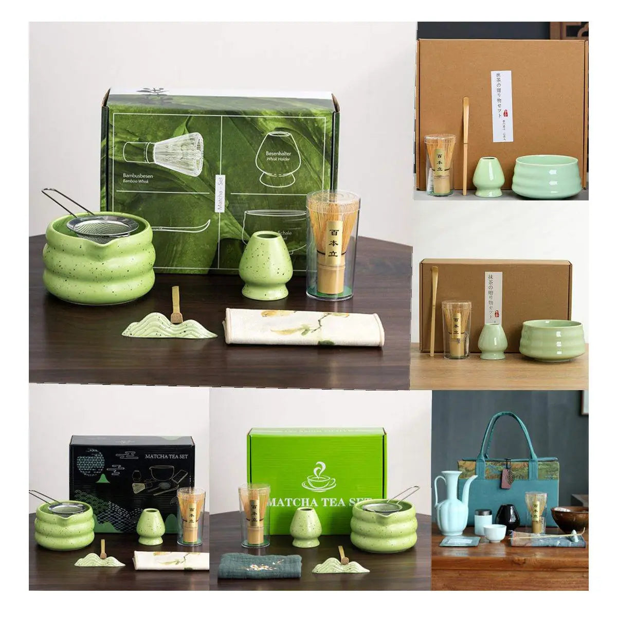 Japanese-Style Matcha Tea Set Kiln Transformation Eggbeater Tool Bowl & Tea Pointing Gift Box Made of Material