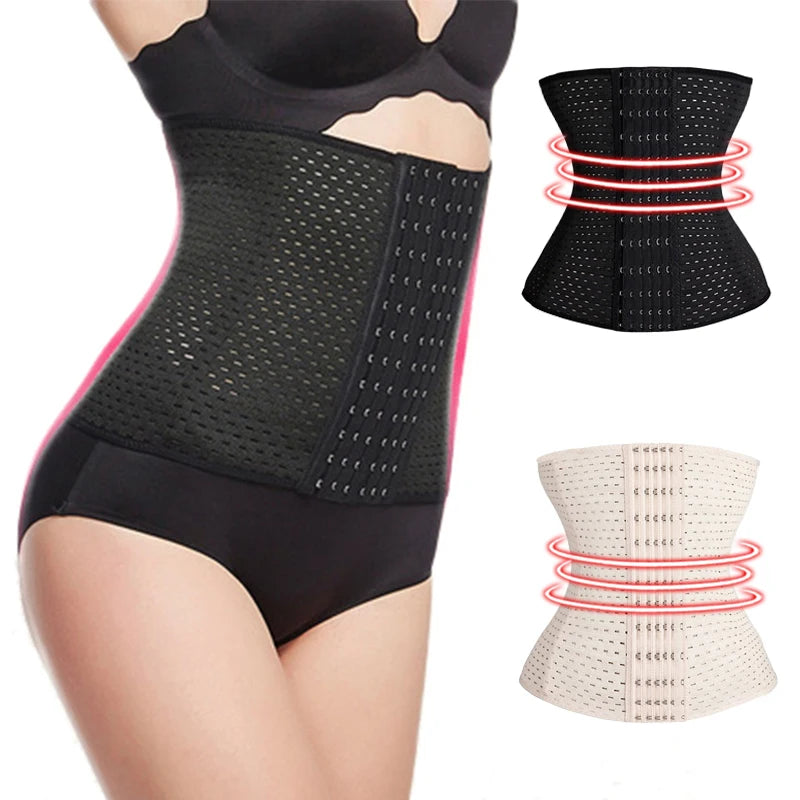 White Plus Size Shaper Waist Trimmer Belt Ladies Fitness High Waist 4 Steel Bone Good Quality Waist Trainer Corset