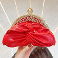 2025 Hot Women Clutch Evening Bag Elegant Pleated Satin Bags Formal Party Handbag Rhinestone Clasp Simple Classy Purse for Women